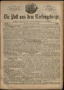Die Post aus dem Riesengebirge, 1884, nr 84