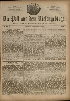 Die Post aus dem Riesengebirge, 1884, nr 86