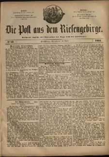 Die Post aus dem Riesengebirge, 1884, nr 89