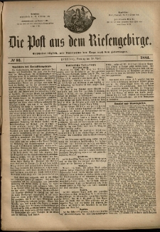 Die Post aus dem Riesengebirge, 1884, nr 93