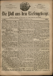 Die Post aus dem Riesengebirge, 1884, nr 95