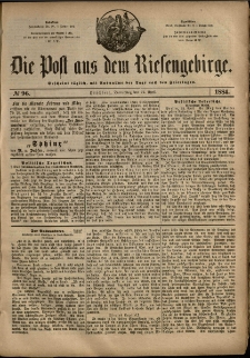 Die Post aus dem Riesengebirge, 1884, nr 96