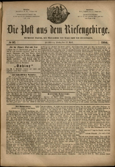 Die Post aus dem Riesengebirge, 1884, nr 97