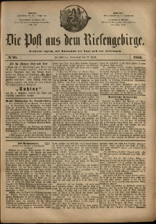 Die Post aus dem Riesengebirge, 1884, nr 98