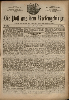 Die Post aus dem Riesengebirge, 1884, nr 105
