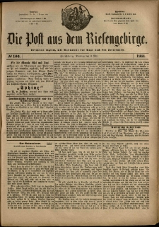 Die Post aus dem Riesengebirge, 1884, nr 106