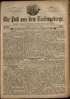 Die Post aus dem Riesengebirge, 1884, nr 107