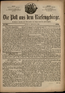 Die Post aus dem Riesengebirge, 1884, nr 108