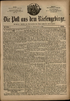 Die Post aus dem Riesengebirge, 1884, nr 110
