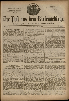 Die Post aus dem Riesengebirge, 1884, nr 111