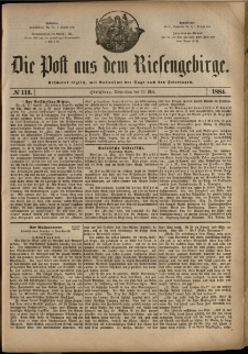 Die Post aus dem Riesengebirge, 1884, nr 113