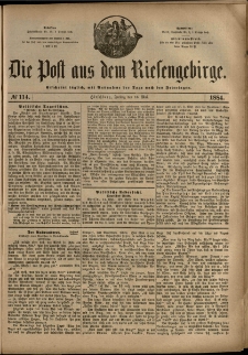 Die Post aus dem Riesengebirge, 1884, nr 114