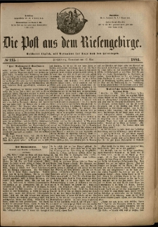 Die Post aus dem Riesengebirge, 1884, nr 115