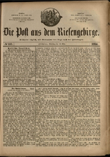 Die Post aus dem Riesengebirge, 1884, nr 117