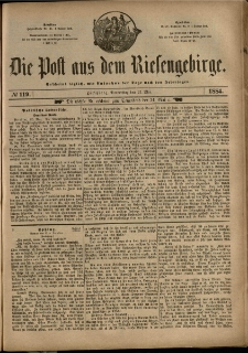 Die Post aus dem Riesengebirge, 1884, nr 119