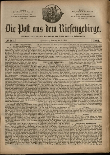 Die Post aus dem Riesengebirge, 1884, nr 121