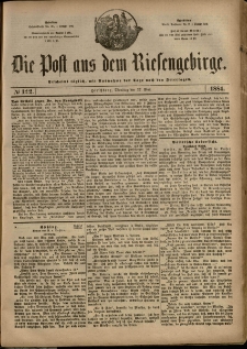 Die Post aus dem Riesengebirge, 1884, nr 122