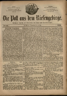 Die Post aus dem Riesengebirge, 1884, nr 124
