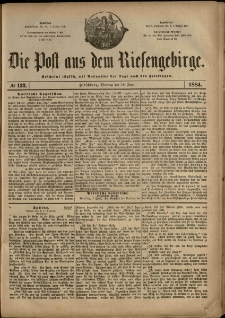 Die Post aus dem Riesengebirge, 1884, nr 133