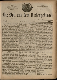Die Post aus dem Riesengebirge, 1884, nr 137