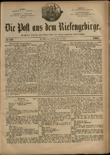 Die Post aus dem Riesengebirge, 1884, nr 138