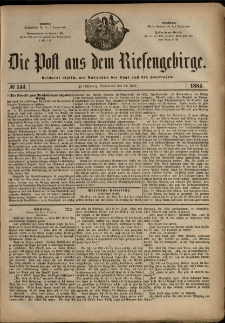 Die Post aus dem Riesengebirge, 1884, nr 143