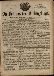 Die Post aus dem Riesengebirge, 1884, nr 144