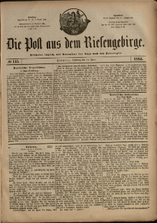 Die Post aus dem Riesengebirge, 1884, nr 145