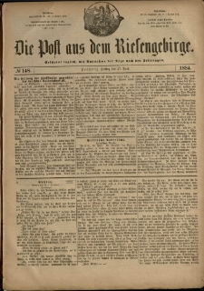 Die Post aus dem Riesengebirge, 1884, nr 148