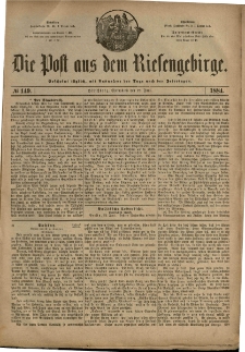 Die Post aus dem Riesengebirge, 1884, nr 149
