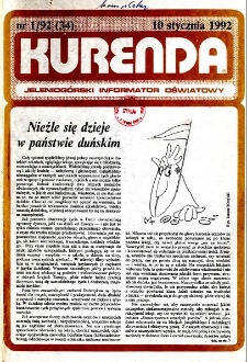 Kurenda : jeleniog&oacute;rski informator oświatowy, 1992, nr 1 (34)