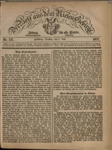Der Bote aus dem Riesen-Gebirge : Zeitung für alle Stände, R. 65, 1877, nr 127