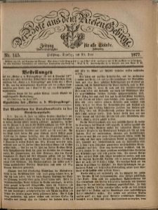 Der Bote aus dem Riesen-Gebirge : Zeitung für alle Stände, R. 65, 1877, nr 145