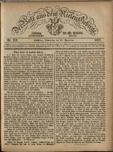 Der Bote aus dem Riesen-Gebirge : Zeitung für alle Stände, R. 65, 1877, nr 219