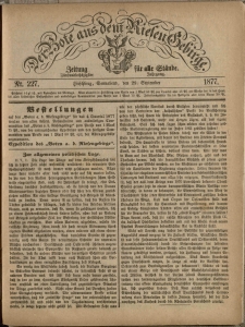 Der Bote aus dem Riesen-Gebirge : Zeitung für alle Stände, R. 65, 1877, nr 227