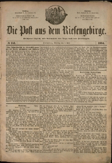 Die Post aus dem Riesengebirge, 1884, nr 151
