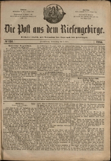 Die Post aus dem Riesengebirge, 1884, nr 153
