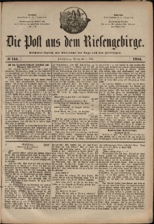 Die Post aus dem Riesengebirge, 1884, nr 154