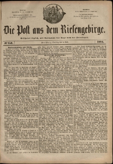 Die Post aus dem Riesengebirge, 1884, nr 156