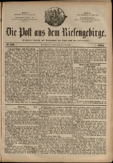 Die Post aus dem Riesengebirge, 1884, nr 159