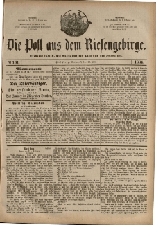 Die Post aus dem Riesengebirge, 1884, nr 161