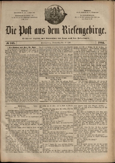 Die Post aus dem Riesengebirge, 1884, nr 165