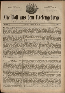 Die Post aus dem Riesengebirge, 1884, nr 167