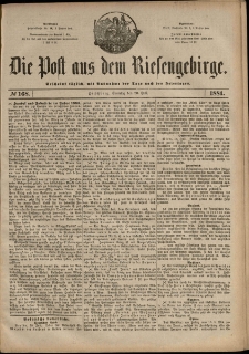 Die Post aus dem Riesengebirge, 1884, nr 168