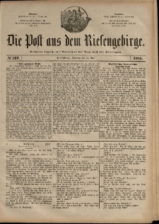 Die Post aus dem Riesengebirge, 1884, nr 169