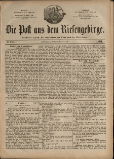 Die Post aus dem Riesengebirge, 1884, nr 170