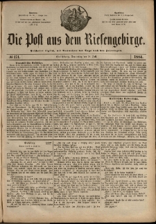 Die Post aus dem Riesengebirge, 1884, nr 171