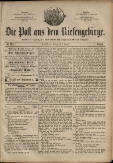 Die Post aus dem Riesengebirge, 1884, nr 178