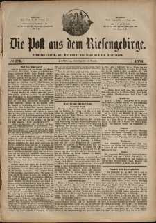 Die Post aus dem Riesengebirge, 1884, nr 180