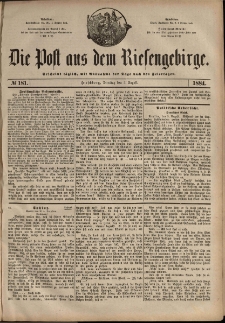 Die Post aus dem Riesengebirge, 1884, nr 181